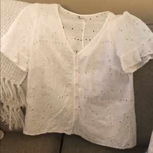 White Eyelet Top